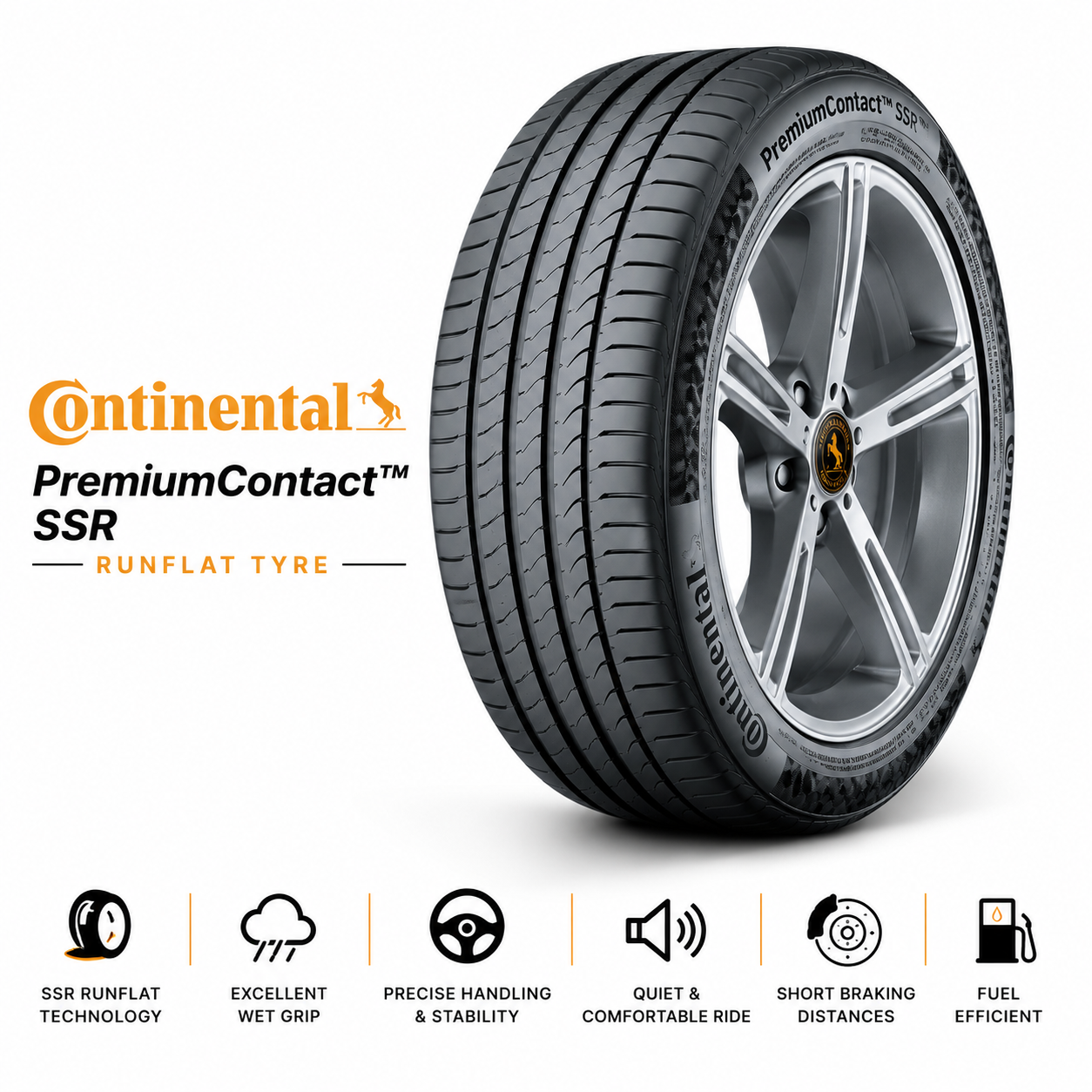 Continental PremiumContact™ SSR Runflat Tyre – 205/55/RF16